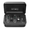 XO MKF09B Lightning Self-charging Compartment One to Two Low Latency Wireless Lavalier Microphone Bl