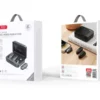 XO MKF09B Lightning Self-charging Compartment One to Two Low Latency Wireless Lavalier Microphone Bl