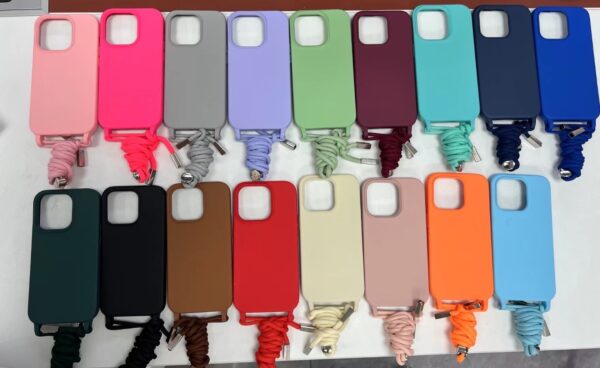 2.5MM Copy Silicone Case With Rope IP 15 - Light Blue