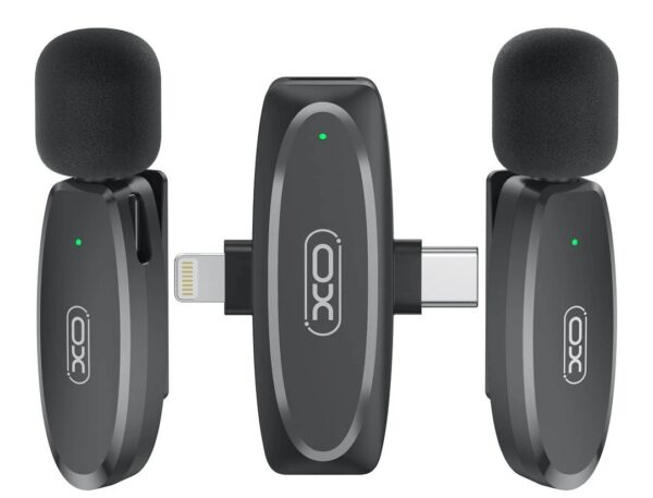 6920680807178 XO MKF10 Type-C+Lightning 2-in-1 Low Latency Wireless Microphone black