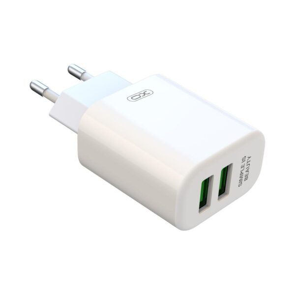 XO L85C EU double USB 2.4A Charger with Type-c cable White