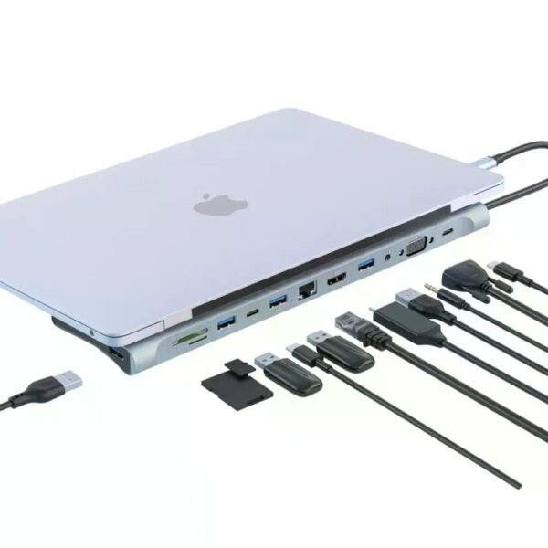 XO HUB010 12 in 1 Multifunctional Docking Station Tranish
