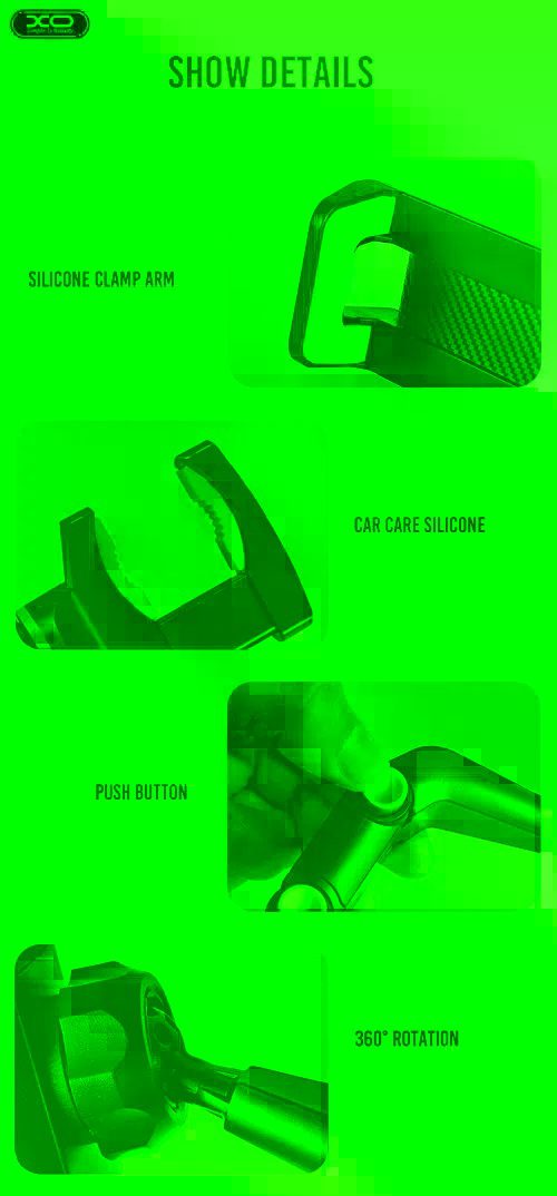 XO C107 rear-view car holder  Black