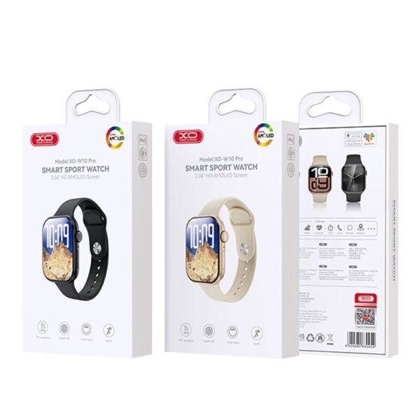 XO W10 Pro AMOLED Screen 10 Generation Wireless Charging Smart Sports Talking Watch 2.04 inch black