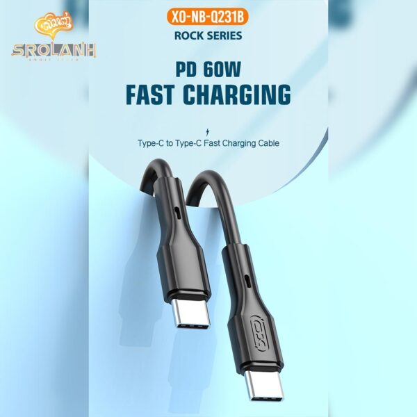 XO NBQ231B Rock Series Type-c to Type-c 60W Data Cable White