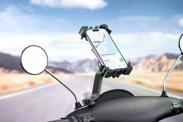 XO C118 motorcycle 360° rotation mobile phone holder Black