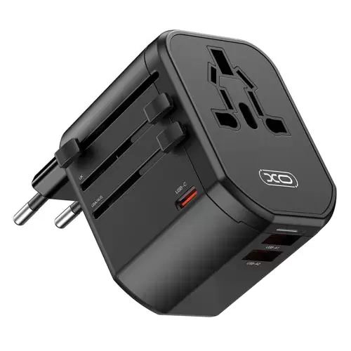 6920680835867 XO WL13 20W Universal Travel Charging 2USB+1USB-C Black