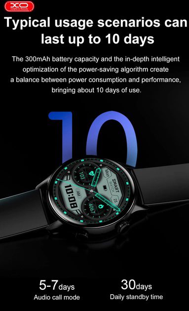 XO J4 Smart Sports Talking Watch  AMOLED screen Black