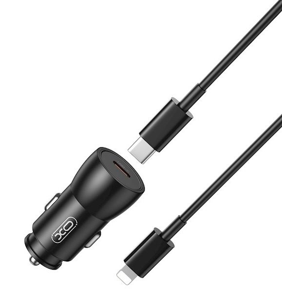 6920680848577-2 XO CC57 Smart Metal Single C Port PD25W Car Charger Black