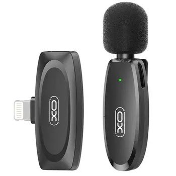 XO MKF08B Lightning One-Touch Low Latency Wireless Lavalier Microphone Black