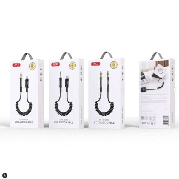 XO NB-R255A IP TO 3.5 Spring Audio Cable Black