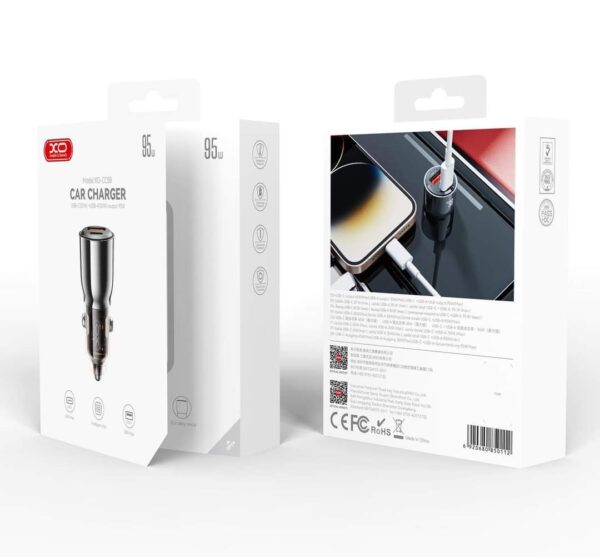 XO CC58 intelligent transparent metal car charging A+C=95W (MAX) Tranish