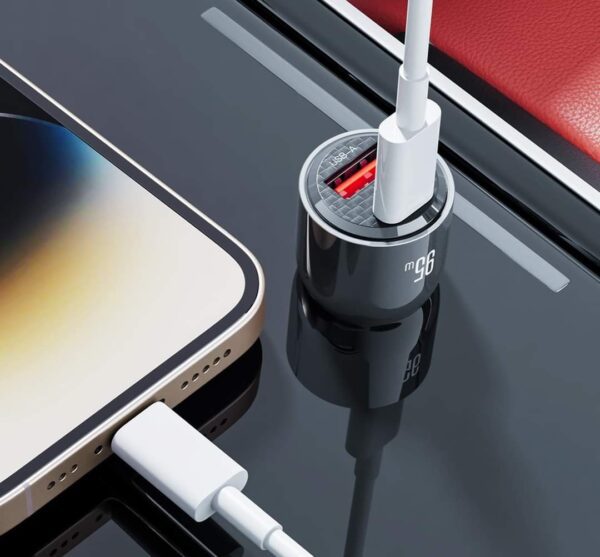 XO CC58 intelligent transparent metal car charging A+C=95W (MAX) Tranish