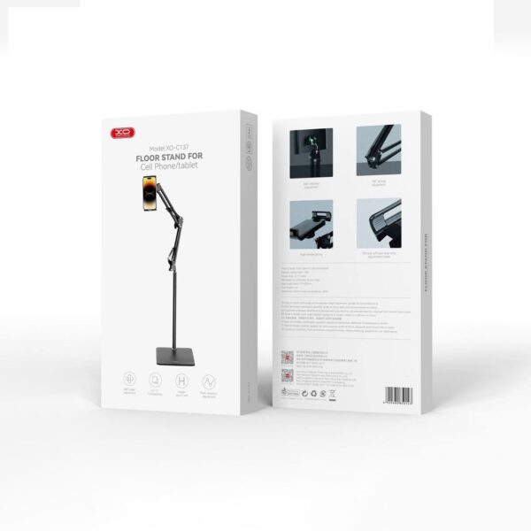 XO C137 metal floor cantilever 135CM high mobile phone/tablet bracket Black