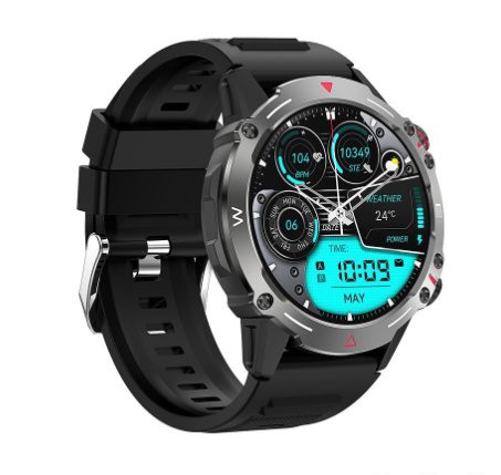 XO J7 AMOLED Screen Square Star Magnetic Round Smart Sports Talking Watch Black