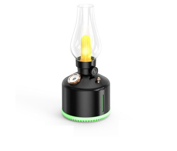 XO HF06 Kerosene Lamp Style Colourful Ambient Night Light Humidifying Mist (1200mAh) Black