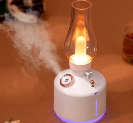 6920680855865 XO HF06 Kerosene Lamp Style Colourful Ambient Night Light Humidifying Mist 1200mAh White