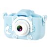 XO XJ01 Cartoon Dual Lens Kids Camera with Silicone Case Blue
