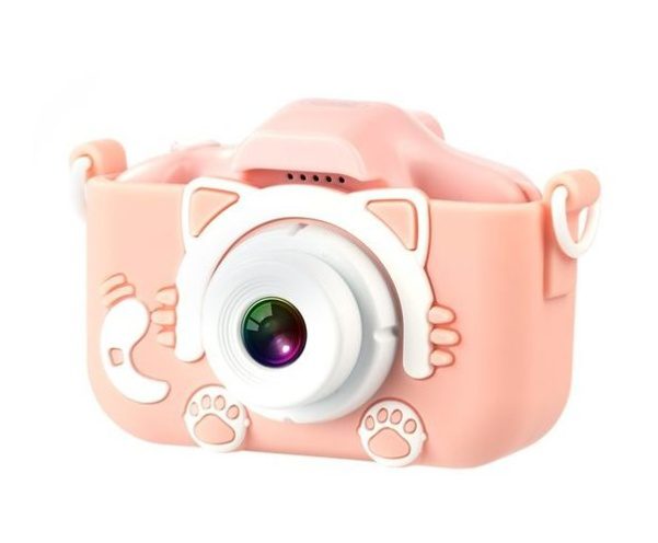 XO XJ01 Cartoon Dual Lens Kids Camera with Silicone Case Blue