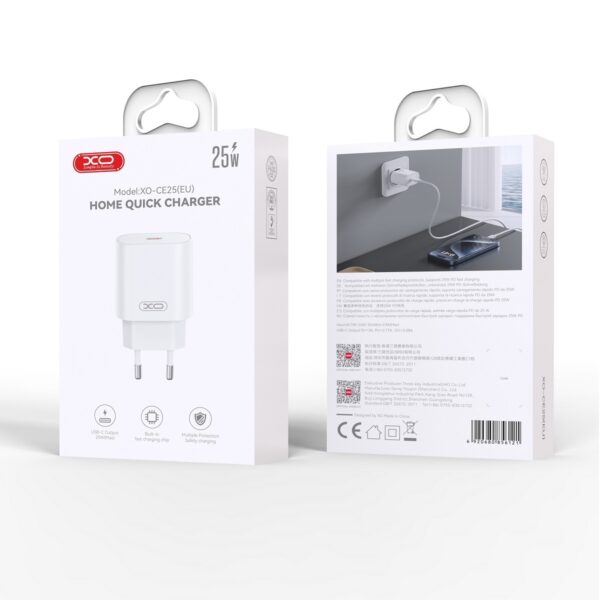 6920680856121-2 XO CE25(EU) PD25W USB-C Fast Charger White