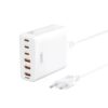 6920680856152 XO L133(EU) 75W GaN 3A+3C Desktop Fast Charger with 1.5M Power Cord White