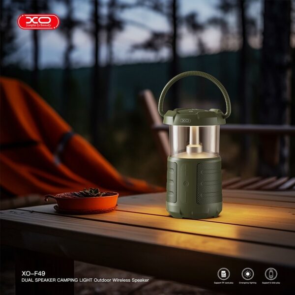 6920680856435-4 XO F49 Outdoor Dual Speaker Camping Light Audio (15W 3600mAh) Black