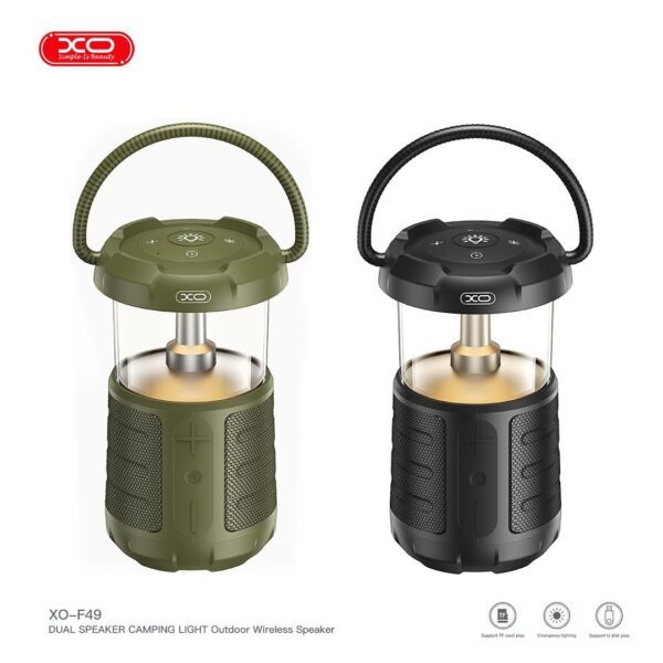 XO F49 Outdoor Dual Speaker Camping Light Audio (15W 3600mAh) Green