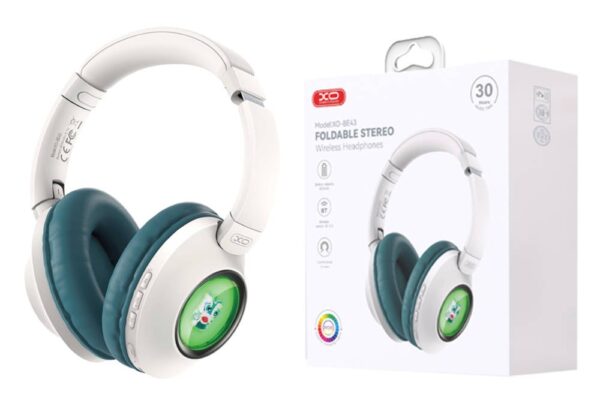6920680856893-2 XO BE43 Lion Dancing Folding Headband Bluetooth Headset Blue