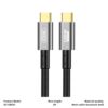 XO GB020 USB3.2 Transfer 20G / 4K@60HZ+Charge 100W Data Cable 1M Tranish