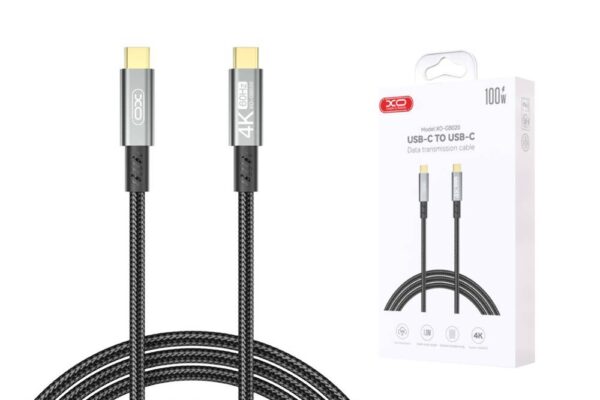 XO GB020 USB3.2 Transfer 20G / 4K@60HZ+Charge 100W Data Cable 1M Tranish