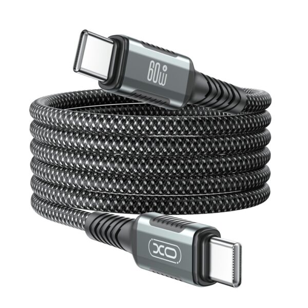 XO NB-Q267 Magnetic Braided Type-c to Type-c 60W Data Cable 1M Black