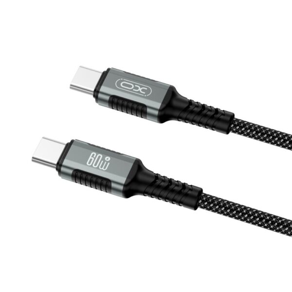 XO NB-Q267 Magnetic Braided Type-c to Type-c 60W Data Cable 1M Black
