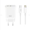 XO L145 20W USB-C+L Port Bi-directional Reverse Charger Fast Charger with C to iP Cable White