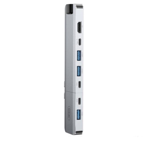 6920680857739-2 XO HUB017 type-c 9-in-1 Magnetic Metal Docking Station (Type-c to USB3.0*3+HDMI*2+PD*2+RJ45+TYPE-C P