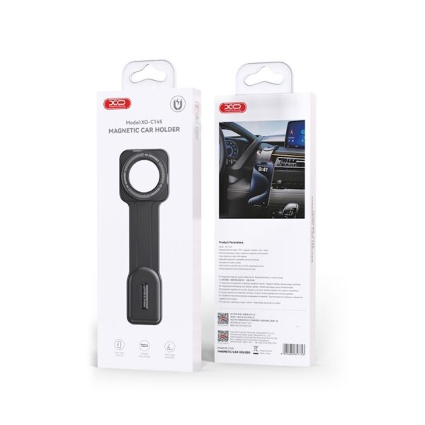 XO C145 90° Bending Velcro Magnetic Cell Phone Holder Black