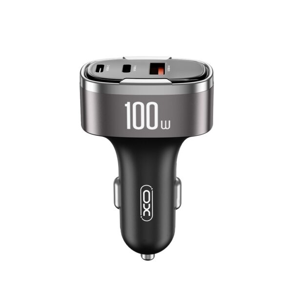XO CC61 Smart Car Charger (Apple Output) 100W /USB-A(30W)+Type-C(45W)+Lightning(25W) Silver