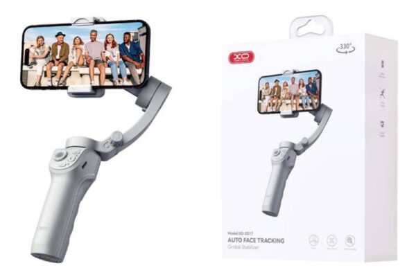 XO SS17 Anti Shake Intelligent Face Clap Hand Holding Pan Tilt Three Axis Self Shooting Rod Gray