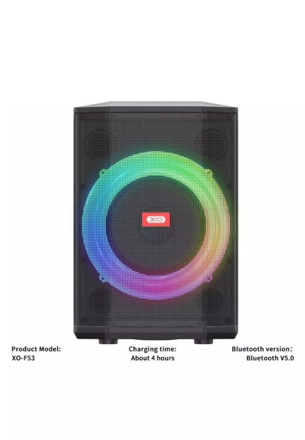 6920680858446 XO F53 Star Shepherd EU 8-inch Speaker RGB Bluetooth Speaker 40W (with RC + Wireless Mic*1) Black