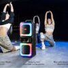 XO F55 Boat Boat 8" Dual Speaker RGB Bluetooth Speaker 20W (with Remote Control + Wired Mic*1) Black
