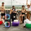 XO F55 Boat Boat 8" Dual Speaker RGB Bluetooth Speaker 20W (with Remote Control + Wired Mic*1) Black