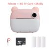 6920680858477-2 XO XJ04 front and rear dual camera children's printing camera (Free 3 Rolls of Thermal Paper) pink