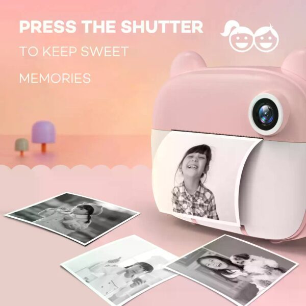 6920680858477 XO XJ04 front and rear dual camera children's printing camera (Free 3 Rolls of Thermal Paper) pink