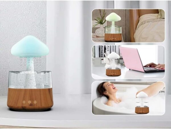 XO HF10 Raining Clouds Colorful Lights Humidifier Aromatherapy Diffuser (EU) White