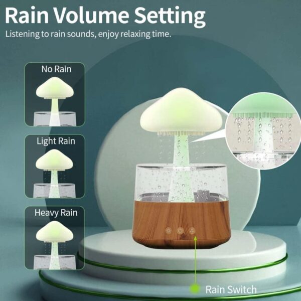 XO HF10 Raining Clouds Colorful Lights Humidifier Aromatherapy Diffuser (EU) White