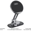 XO C150 Magnetic 360° rotating holder with metal base (with one large and one small round iron piece