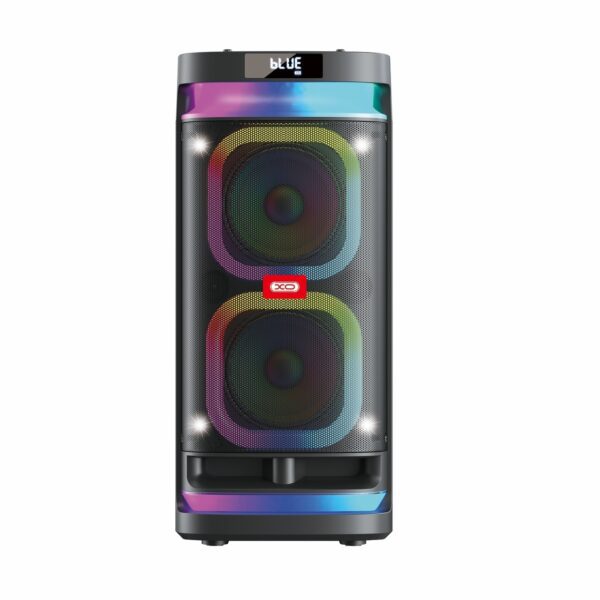 6920680861378 XO F58 Shine Dual 6-inch Woofer RGB Bluetooth Speaker 40W (with Remote Control + Wireless Mic*1) Bla