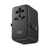 XO WL32 with TYPE-C Retractable Cable 65W GaN Universal Travel Convertible Charging (1AC+2USB-C+2USB-A+1TYPE-C Cable) black