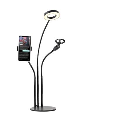 XO BGD006/  LS-90-6 3.5-inch disc base single head 3 in 1(with mic hose clamp) web broadcast Black