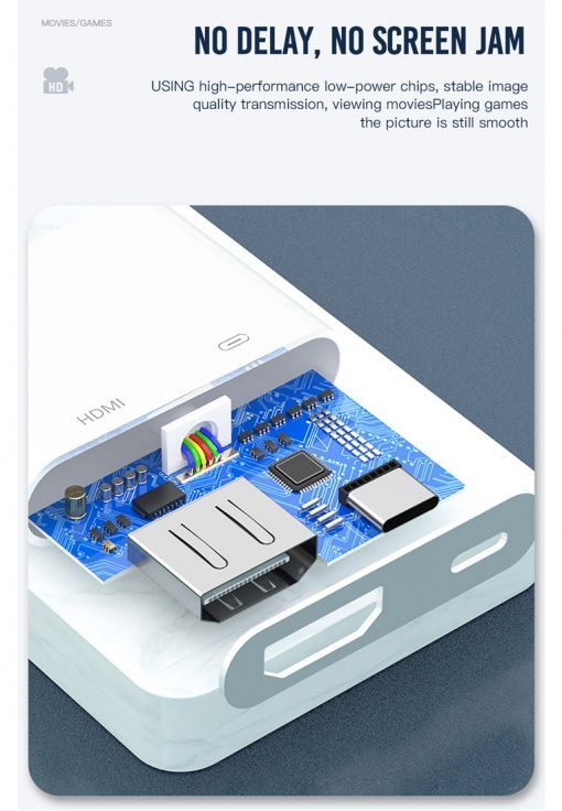 XO HUB005 Lightning to HDMI+Lightning 1080p ( lightning charging ) White
