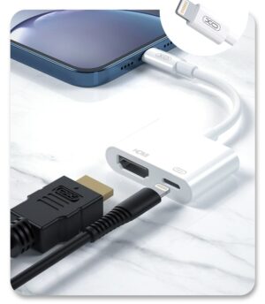 XO HUB005 Lightning to HDMI+Lightning 1080p ( lightning charging ) White